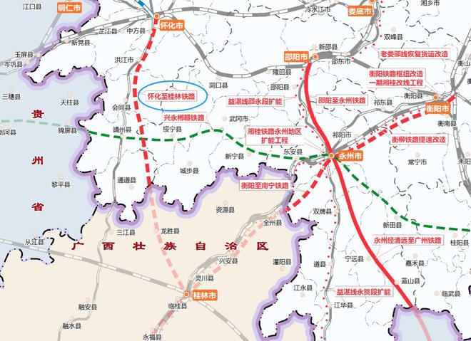 怀桂高铁最新线路图(怀桂高铁新线路图曝光)